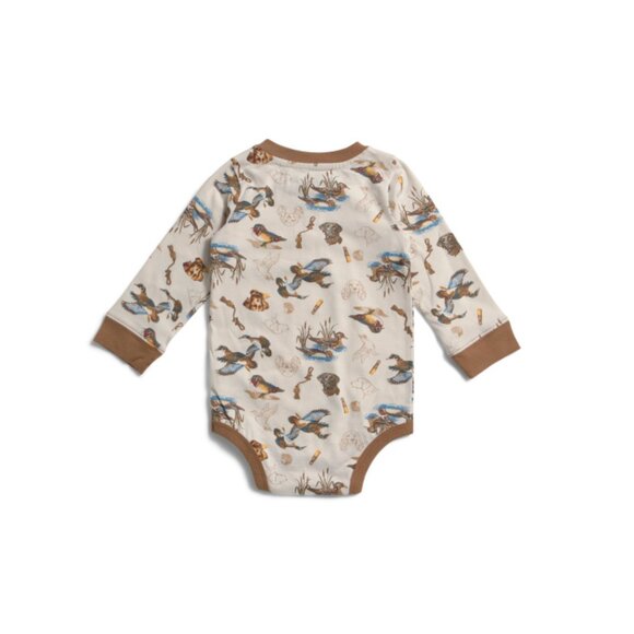 CARHARTT Light Beige Infant Boys Long Sleeve Printed Henley Bodysuit - Picture 2 of 2